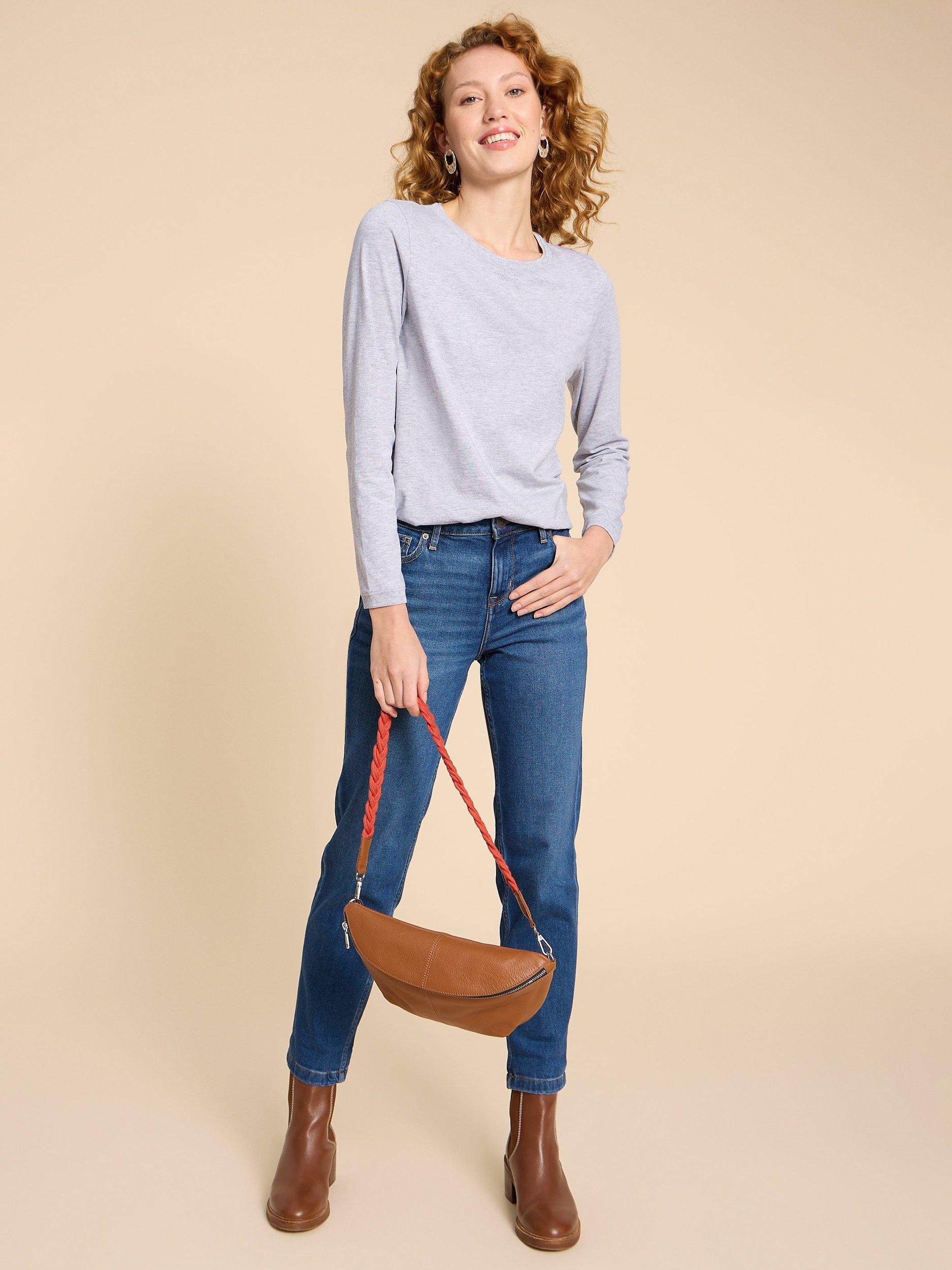 Product image 4 of 7, which shows White Stuff Clara Long Sleeve T-Shirt, Grey Marl, 10