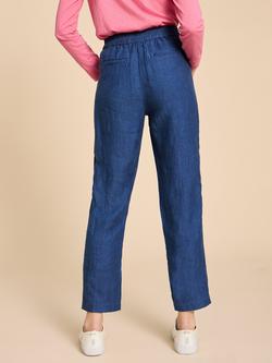 White Stuff Rowena Linen Trousers - view 2, Dark Navy