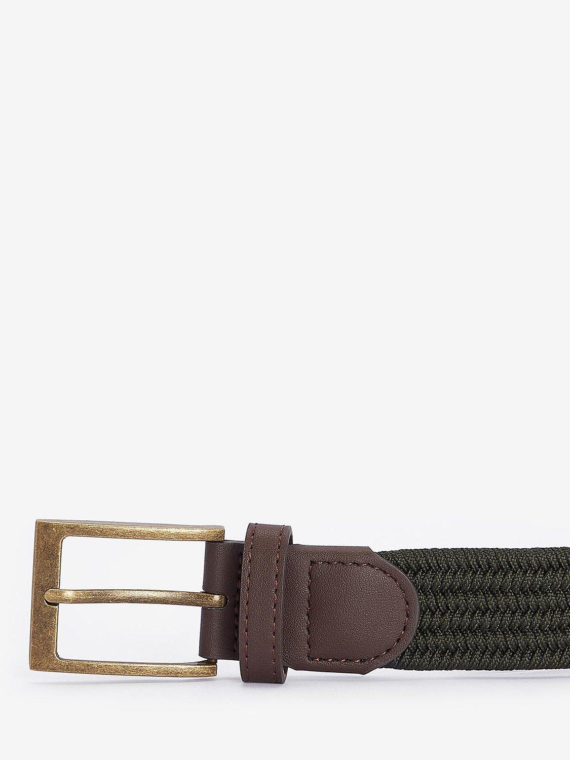 Product image 2 of 3, which shows Barbour Nevis Belt, Dark Olive, M