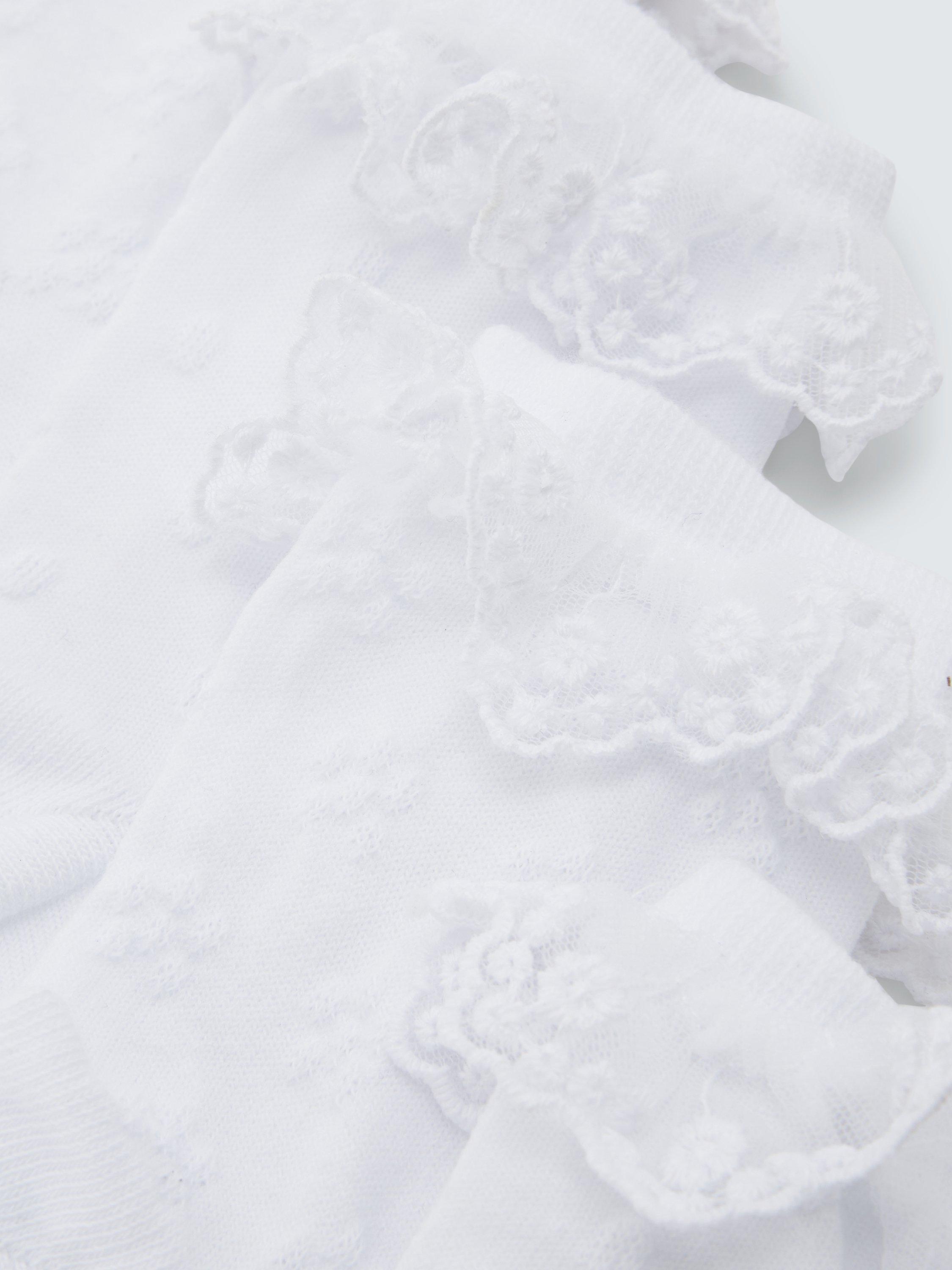 Product image 2 of 2, which shows John Lewis Kids' Frill Top Socks, Pack of 2, White, 6-8.5 Jnr