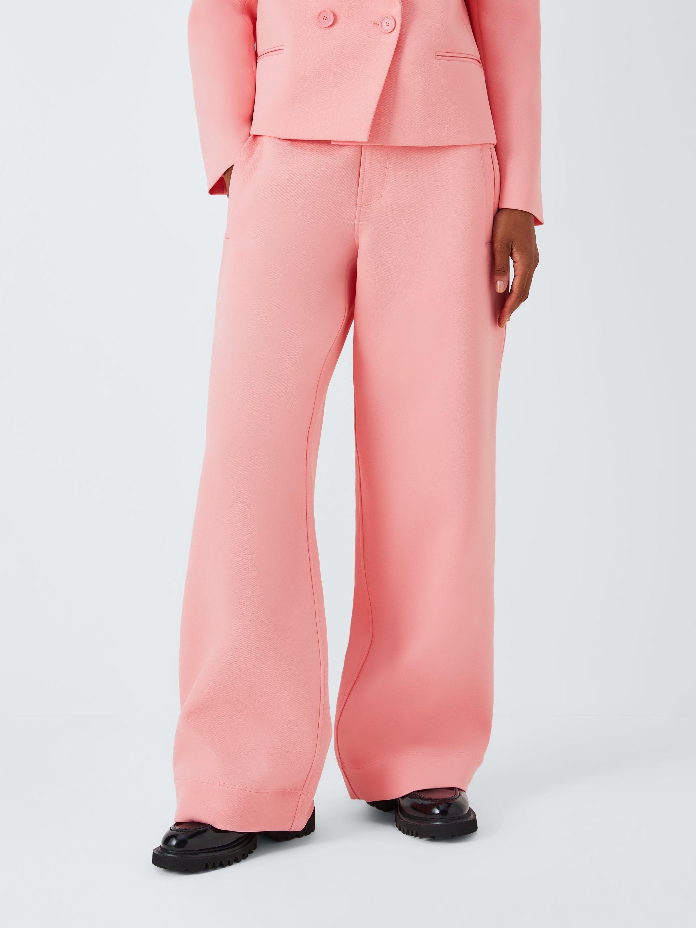 Product image 1 of 6, which shows Equipment Andres Wide Leg Trousers, Flamingo Pink, M