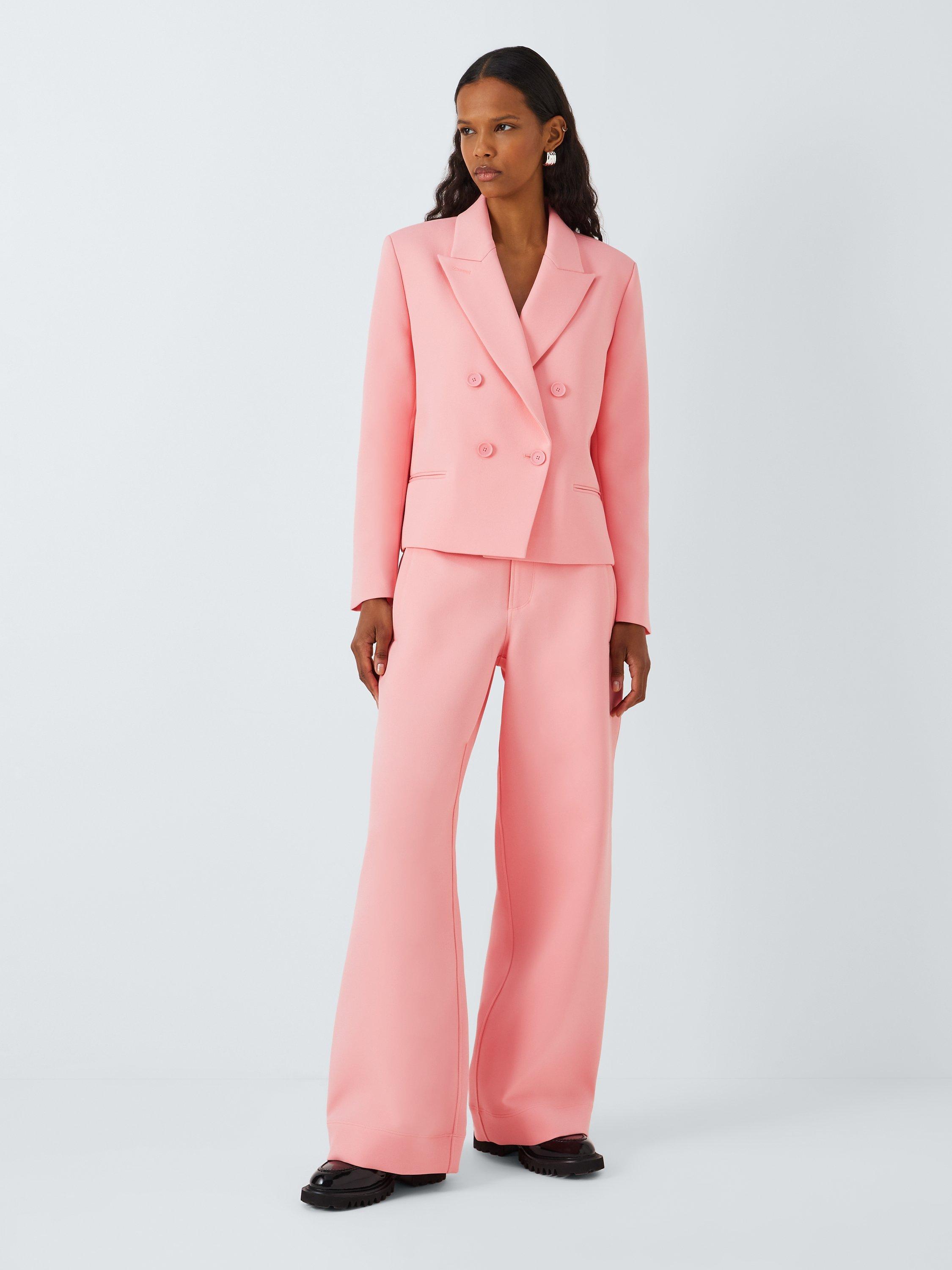 Product image 3 of 6, which shows Equipment Andres Wide Leg Trousers, Flamingo Pink, M