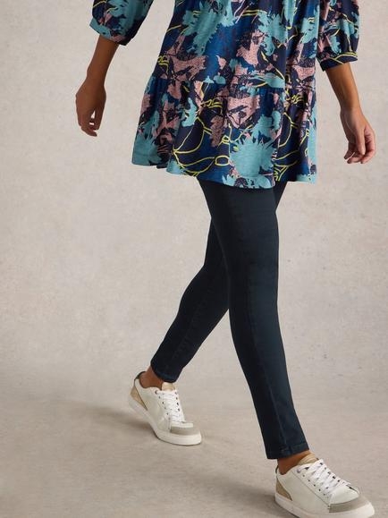 White Stuff Janey Cotton Blend Jeggings - view 2, Dark Denim