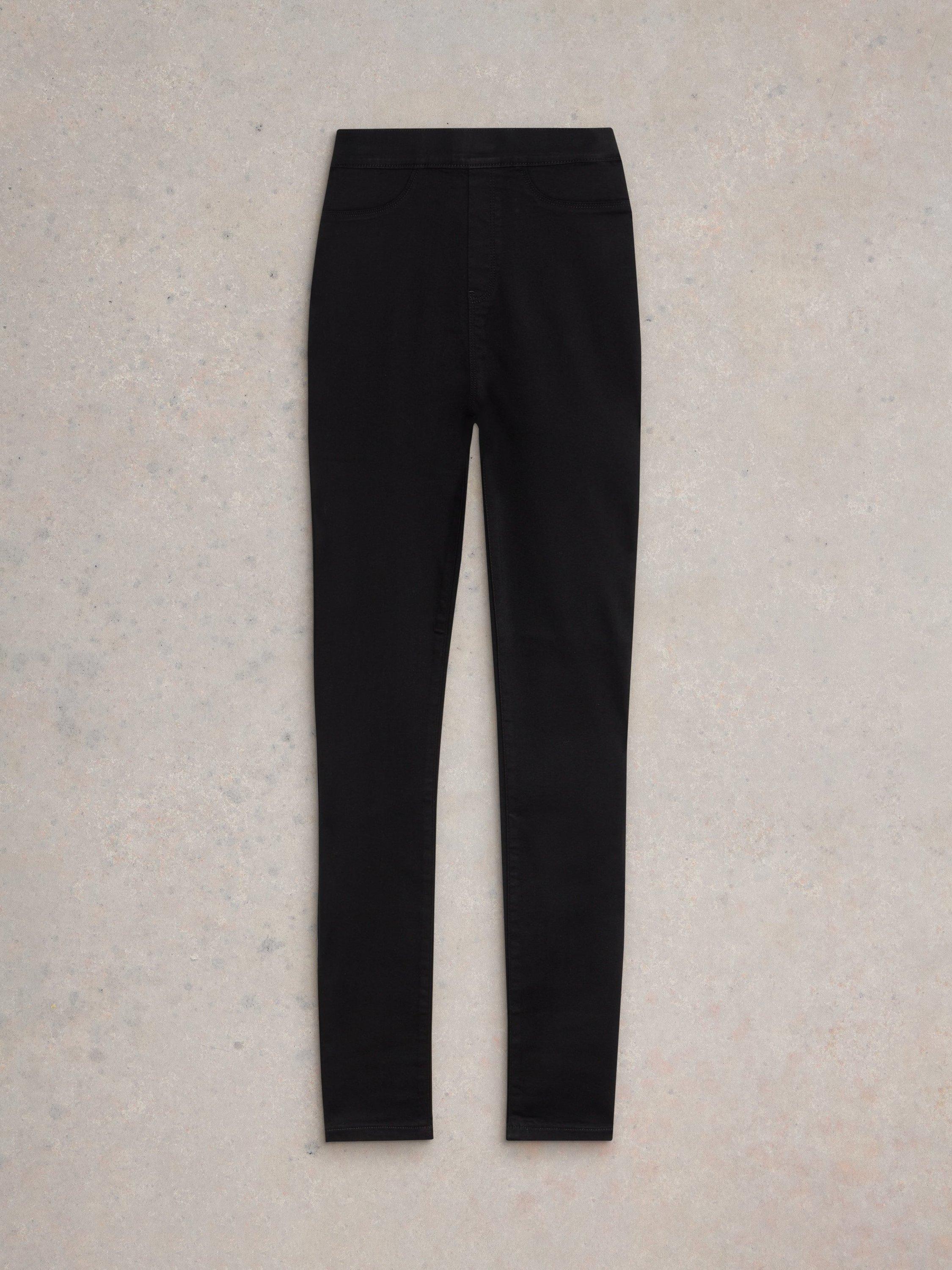 Product image 5 of 7, which shows White Stuff Janey Cotton Blend Jeggings, Black Denim, 6R