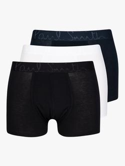 Paul Smith Modal Blend Boxers, Pack of 3, Black/White/Navy, Black/White/Navy