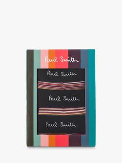 Paul Smith Organic Cotton Stripe Boxers, Pack of 3, Red/Multi - view 2, Red/Multi