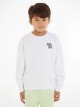 Calvin Klein Kids' Grid Logo Sweatshirt, White