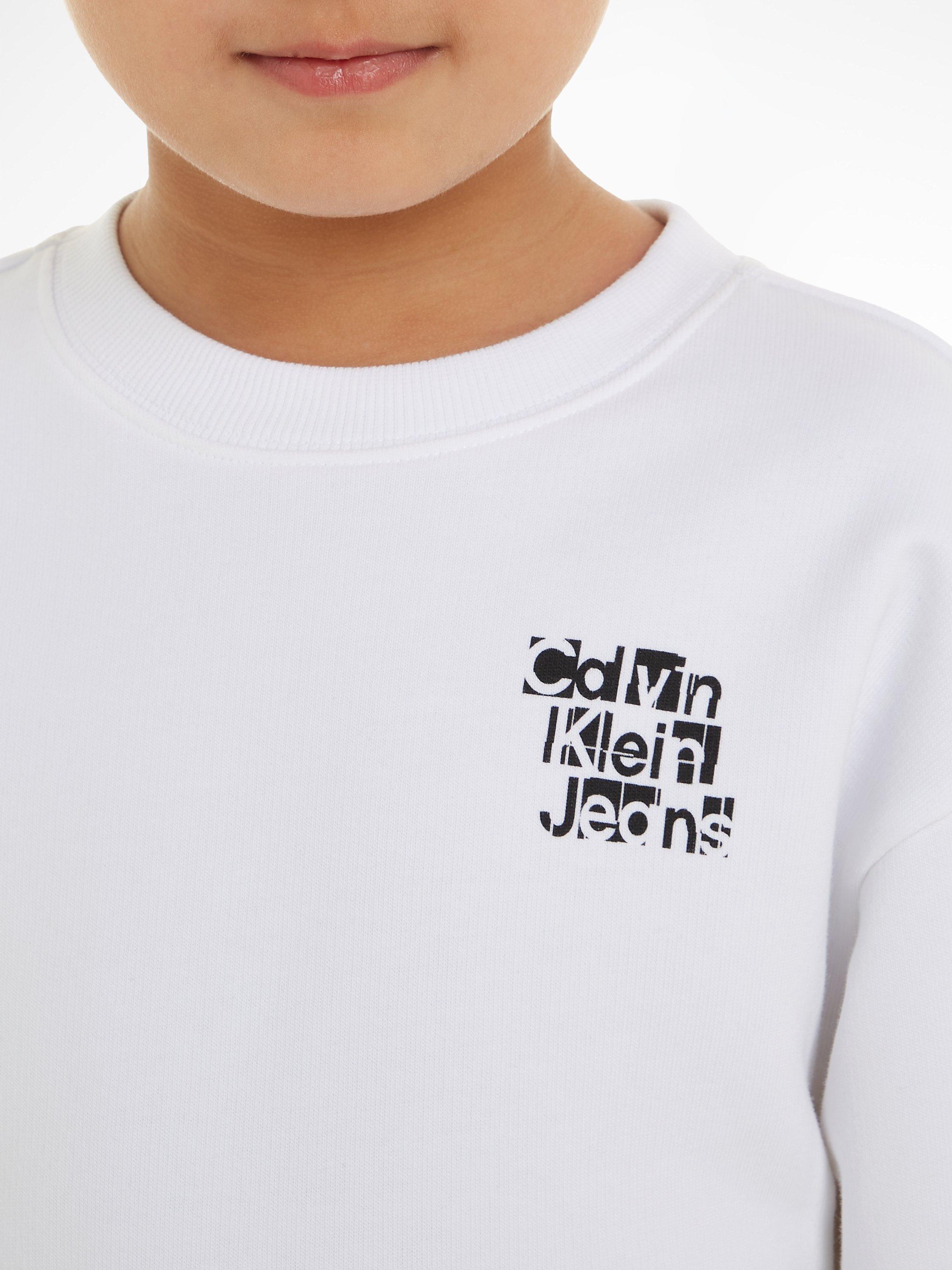 Product image 3 of 5, which shows Calvin Klein Kids' Grid Logo Sweatshirt, Bright White, 16 years