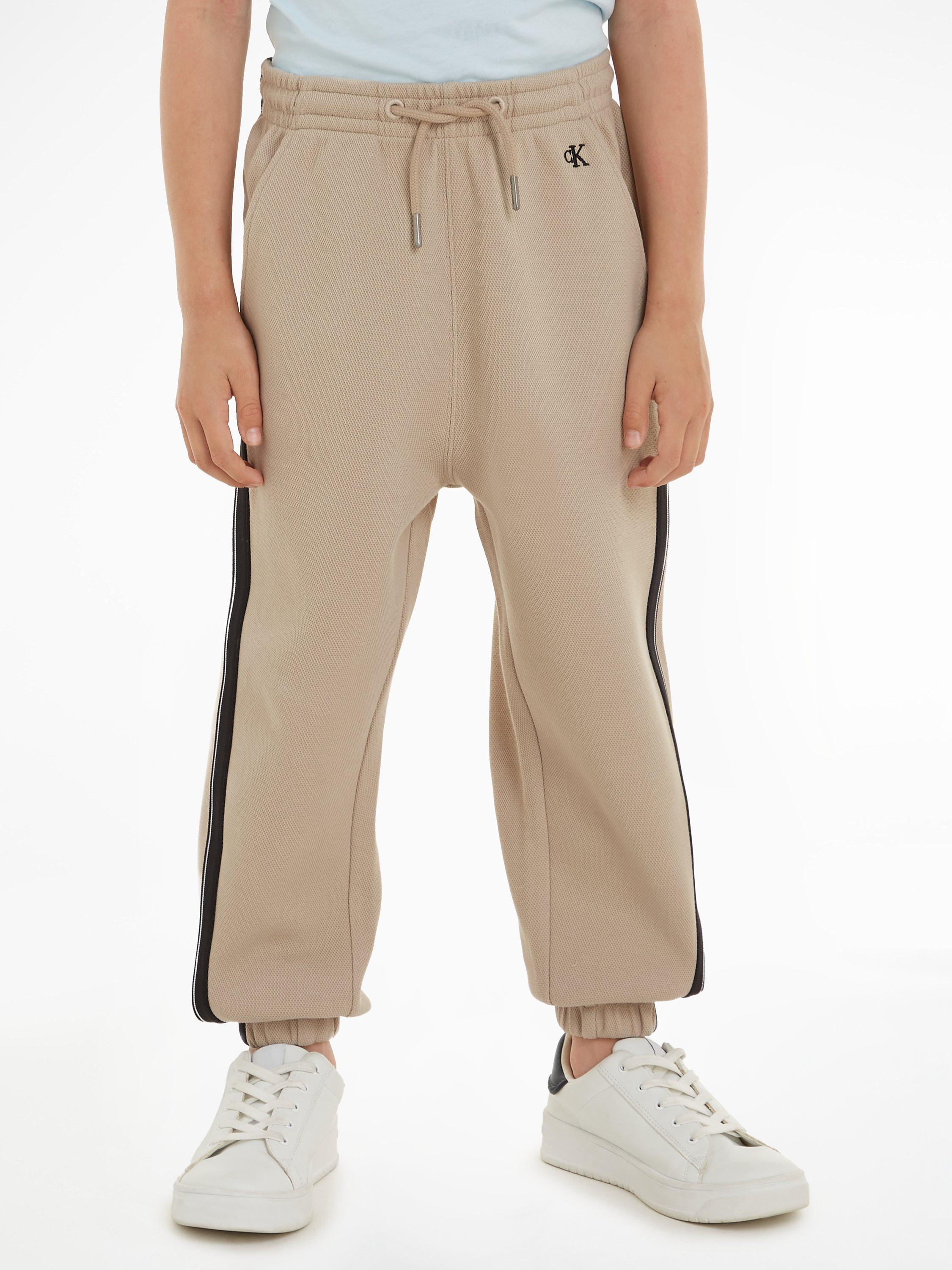 Calvin Klein Kids' Pique Logo Interlock Joggers, Plaza Taupe