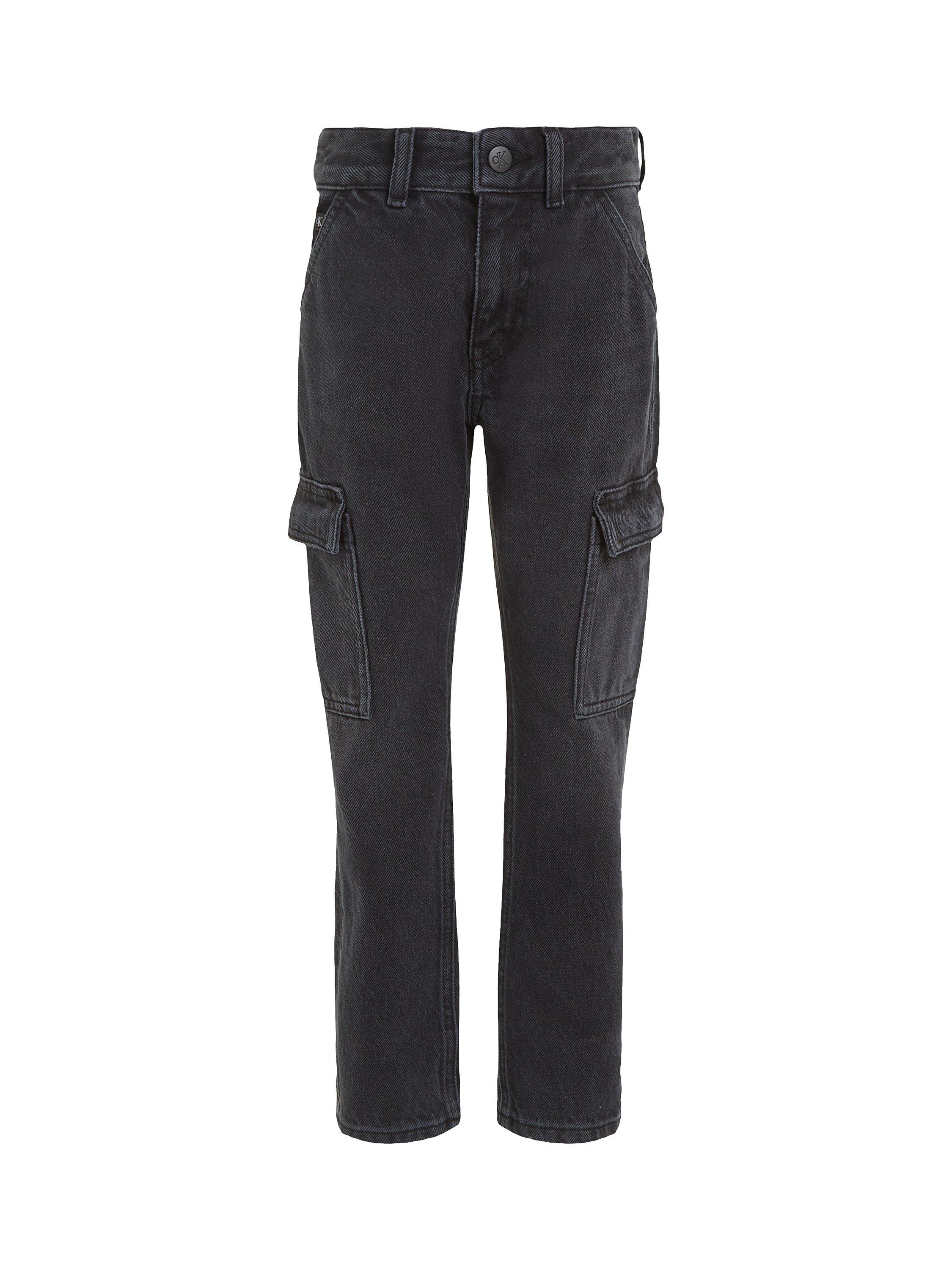 Calvin Klein Kids' Cargo Jeans, Soft Black