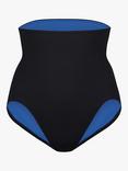 Davy J The Jones High Leg Bikini Bottoms, Black/Blue