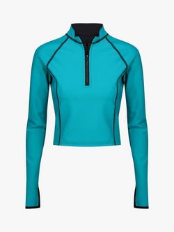 Davy J The Bonded Long Sleeve Swim Top, Ocean Green/Black, Ocean Green/Black