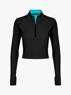 Davy J The Bonded Long Sleeve Swim Top, Ocean Green/Black - view 2, Ocean Green/Black