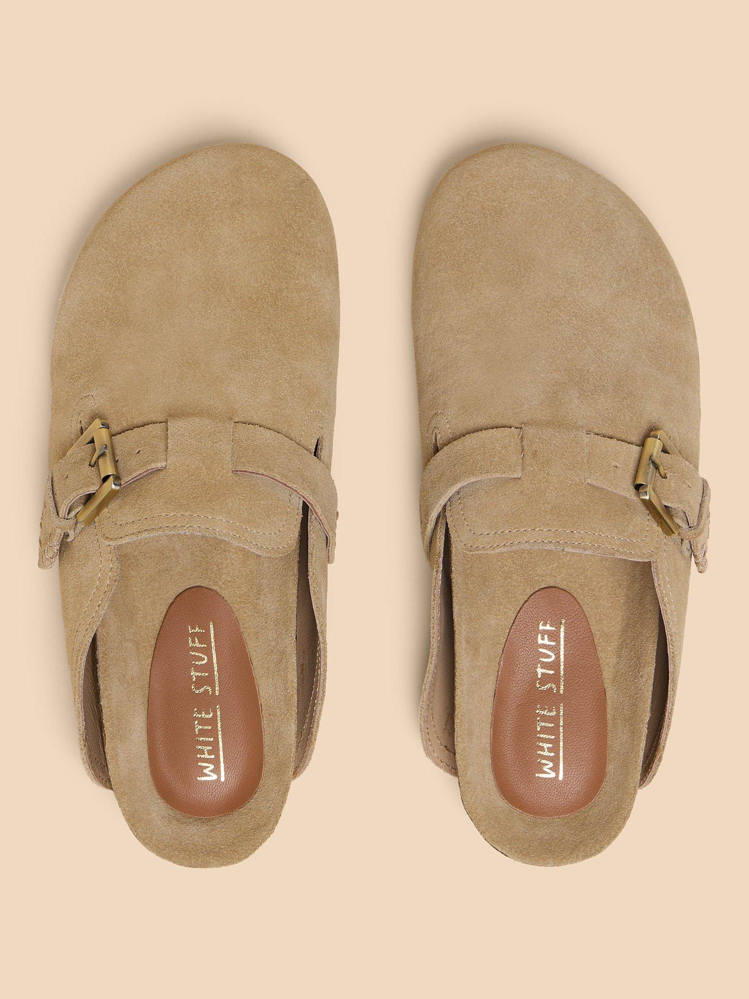 White Stuff Suede Slip On Mules, Natural, 3