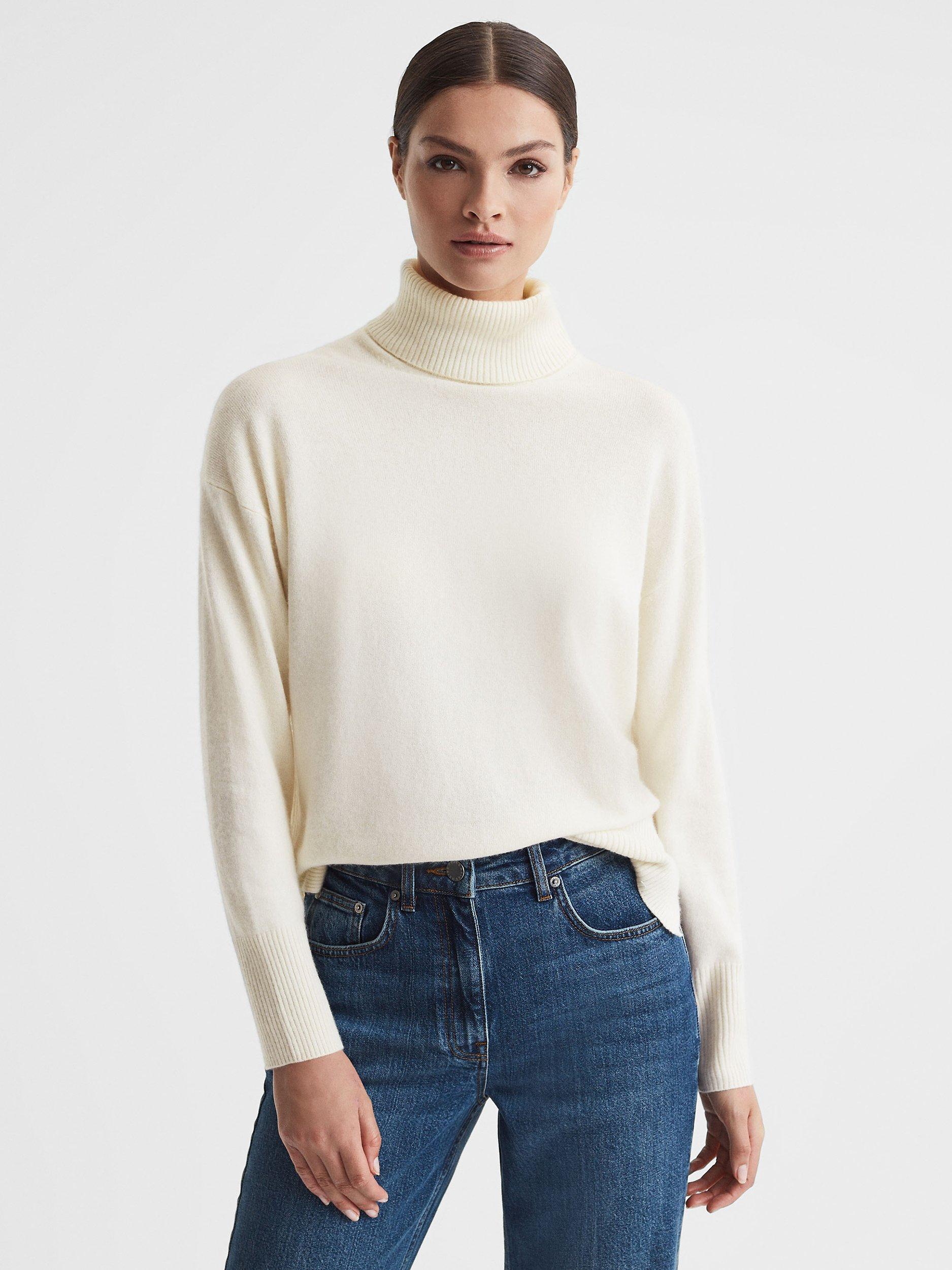 Reiss Alexis Wool Cashmere Blend Jumper, Cream