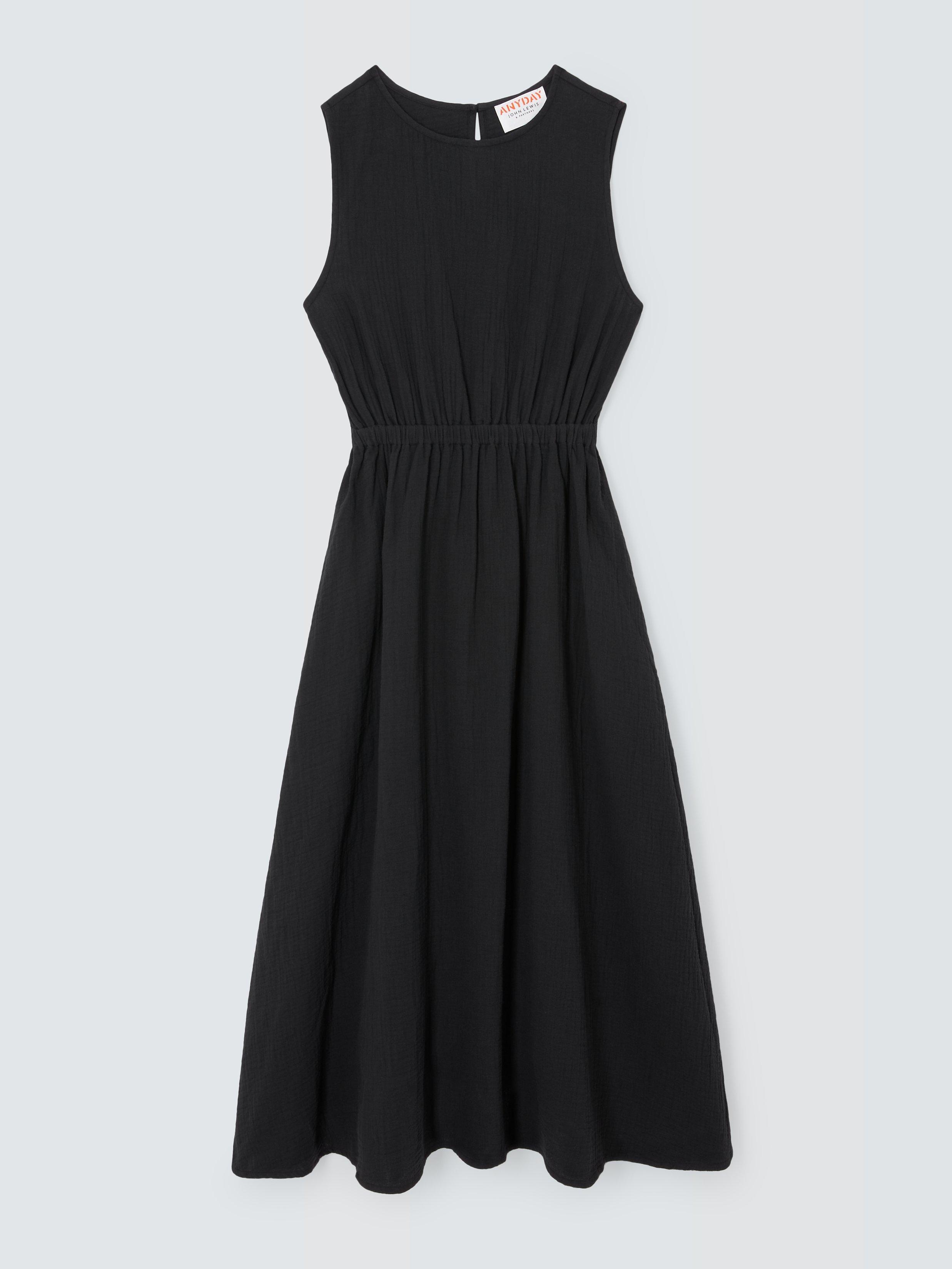 John Lewis ANYDAY Cut Out Back Dress Black