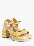 Castañer Vega Canvas High Heel Sandals, Natural/Pistacho