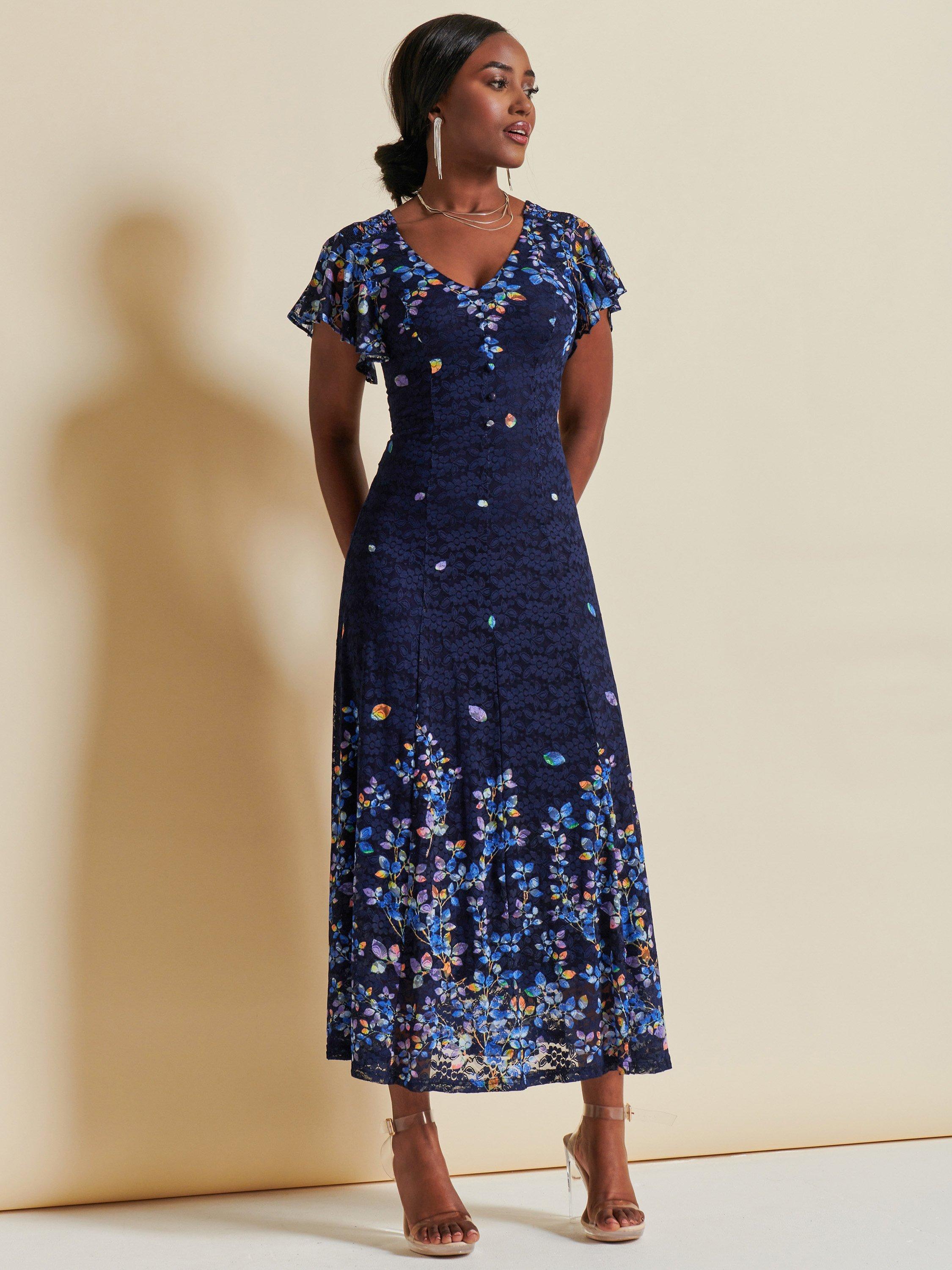 Jolie moi navy lace dress hotsell