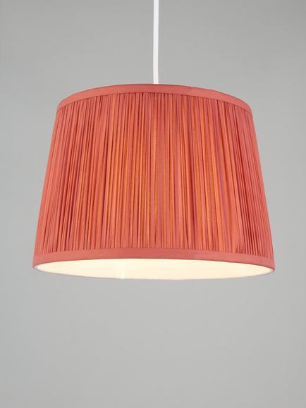 John Lewis Lymington Pleated Silk Tapered Lampshade, Baked Clay