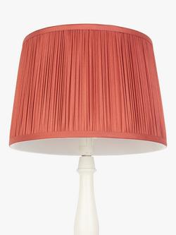 John Lewis Lymington Pleated Silk Tapered Lampshade - view 2, Baked Clay