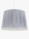 John Lewis Lymington Pleated Silk Tapered Lampshade, Lake Blue