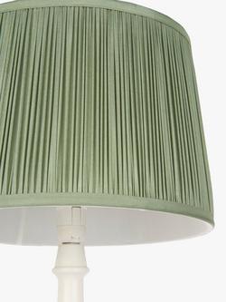 John Lewis Lymington Pleated Silk Tapered Lampshade - view 2, Myrtle Green