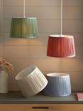 John Lewis Lymington Pleated Silk Tapered Lampshade, Lake Blue