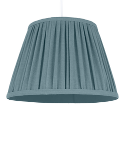John Lewis Sophia Pleat Lampshade - view 2, Lake Blue