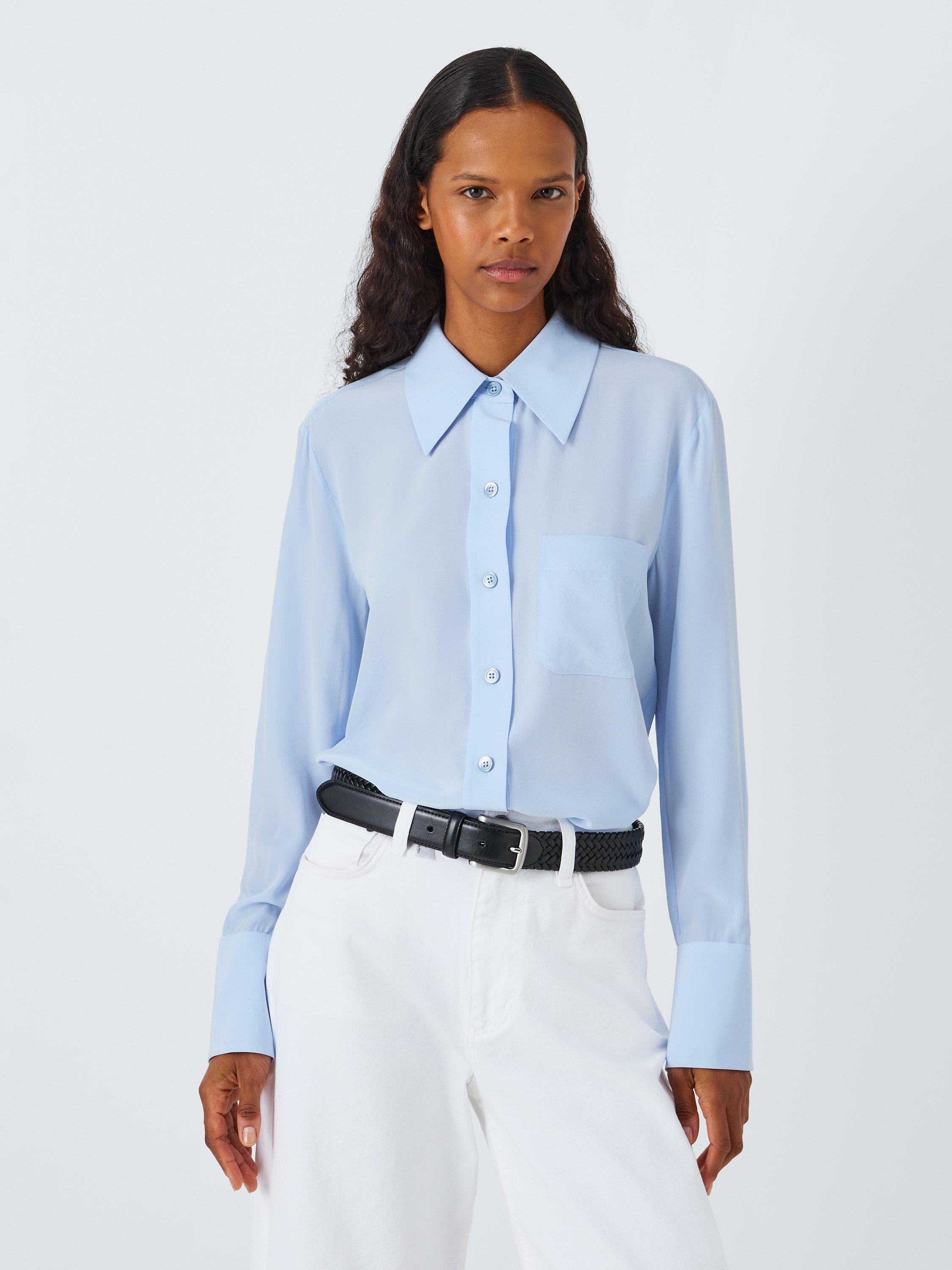 Equipment Quinne Silk Shirt, Heaven Blue