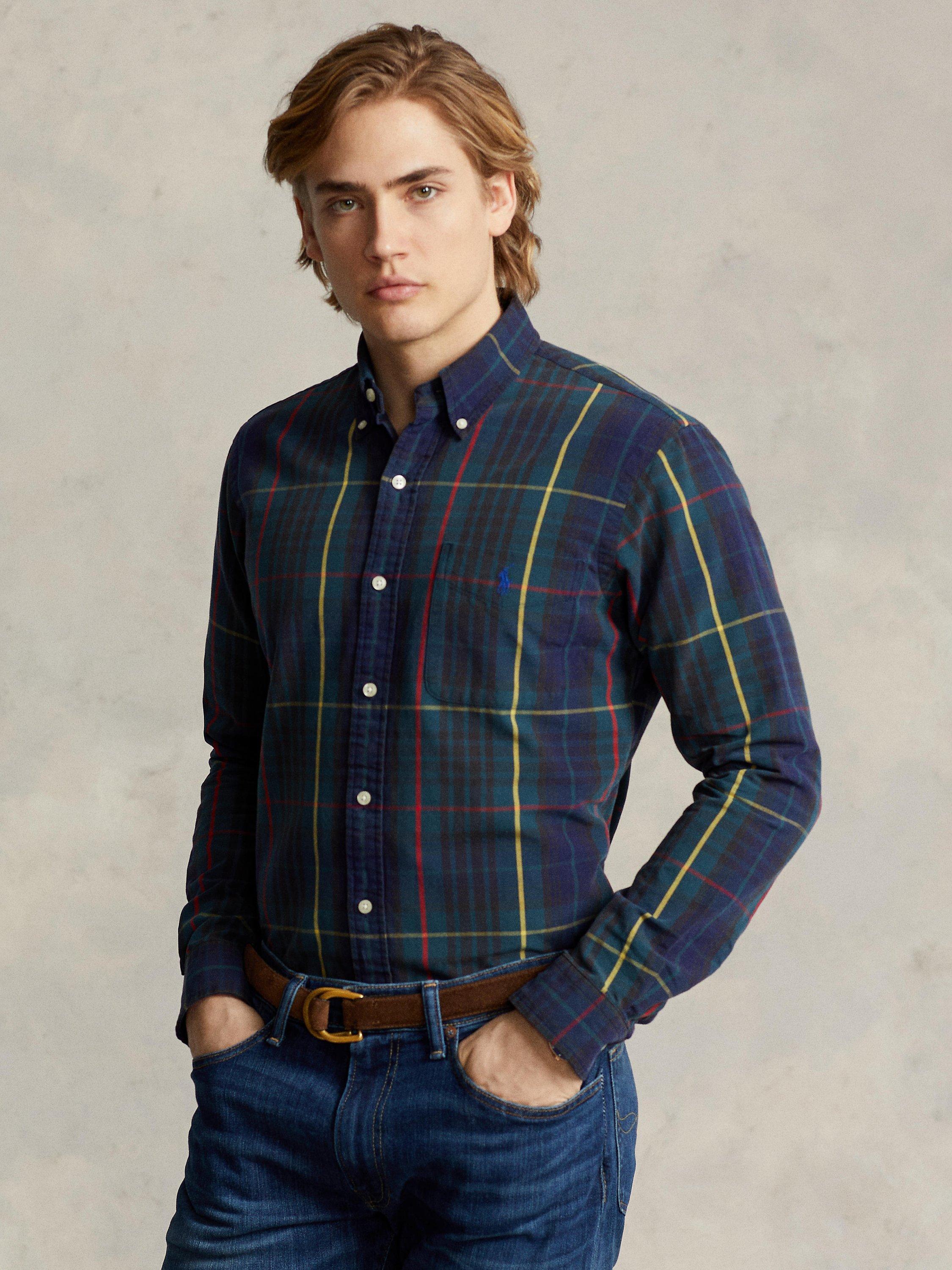 Polo Ralph Lauren Custom Fit Check Oxford Shirt, Green/Multi