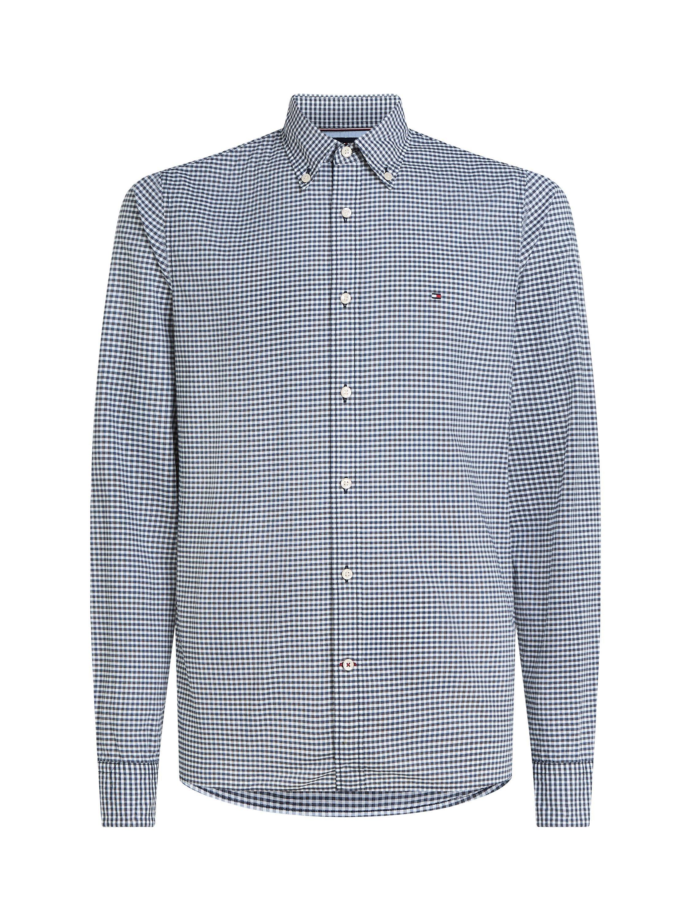 Tommy Hilfiger B&T Textured Gingham Shirt, Navy/White