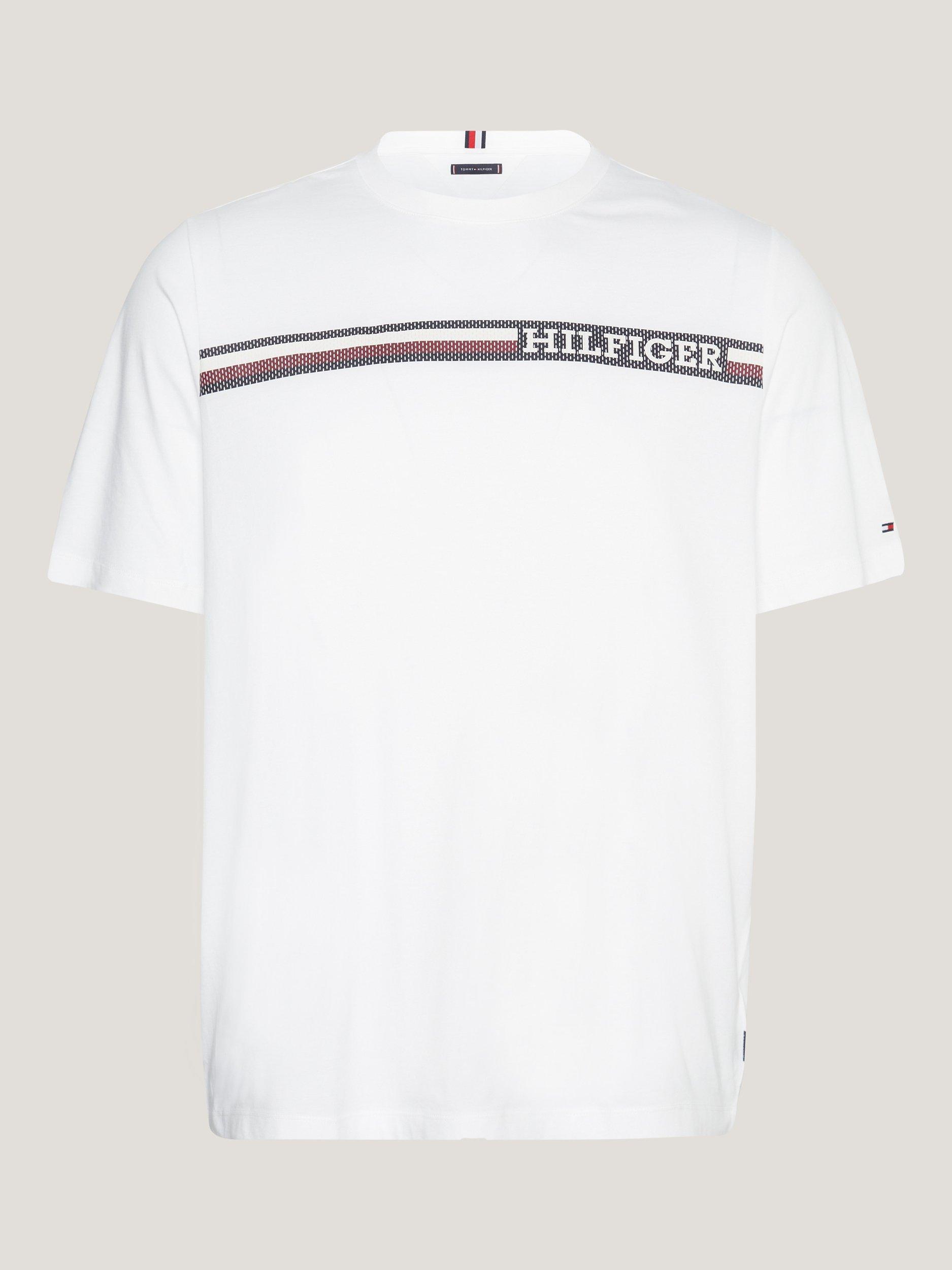 Tommy Hilfiger B&T Monotype Chest Stripe T-Shirt, White