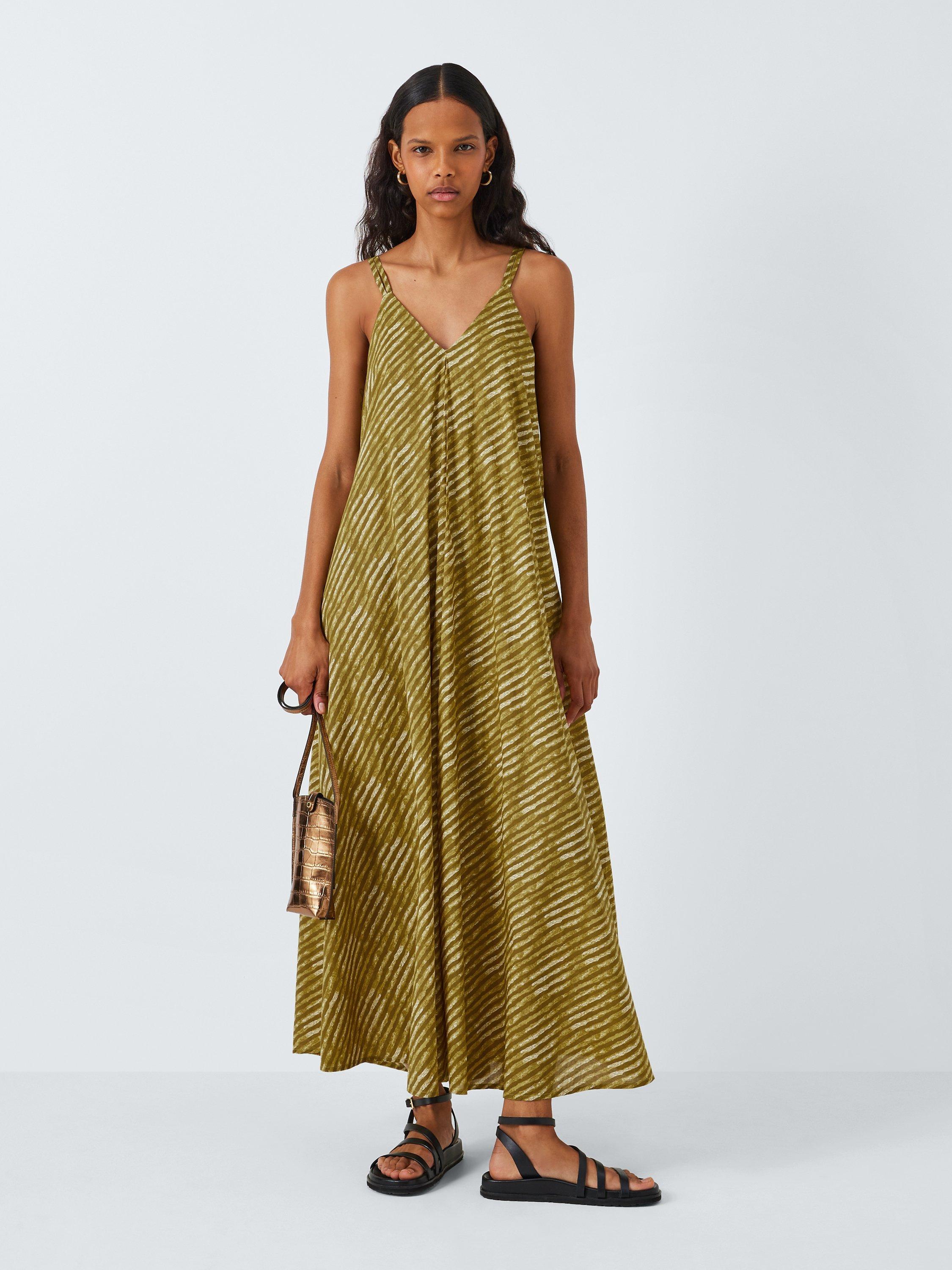 John Lewis Riveria Stripe Dress, Yellow