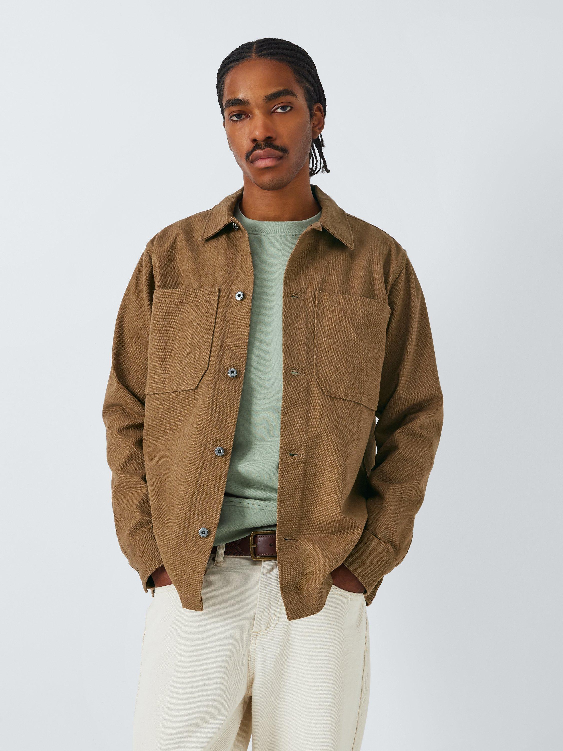 John Lewis ANYDAY Cotton Canvas Overshirt, Chestnut