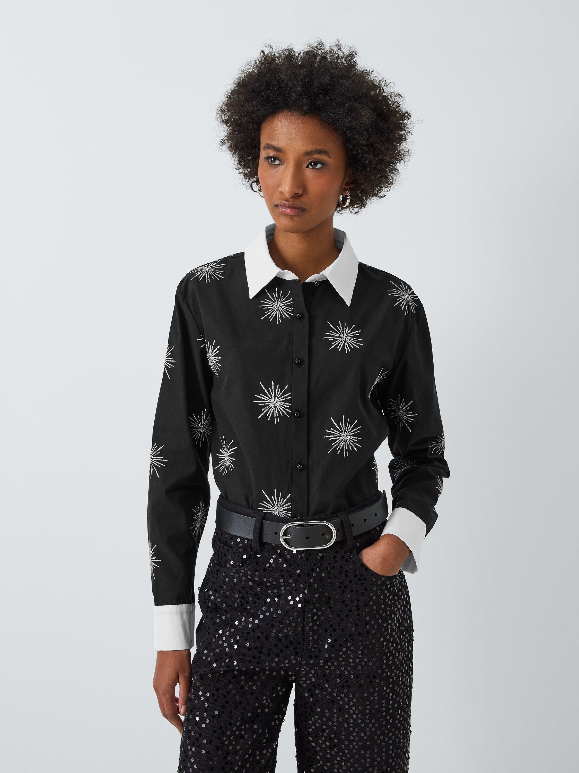 Sister Jane Galaxy Embellished Shirt, Black