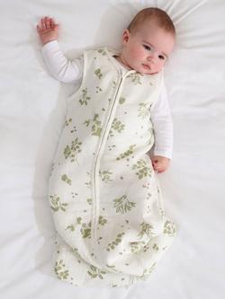 Truly Baby Eucalyptus Print Cotton Muslin Sleeping Bag, 2.5 Tog, Multi - view 2, Multi