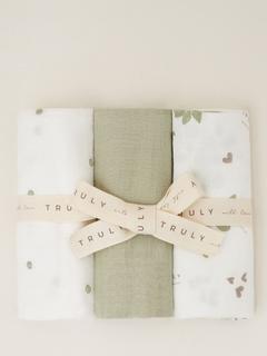 Truly Baby Cotton Muslin Cloths, Pack of 3, Multi, One Size