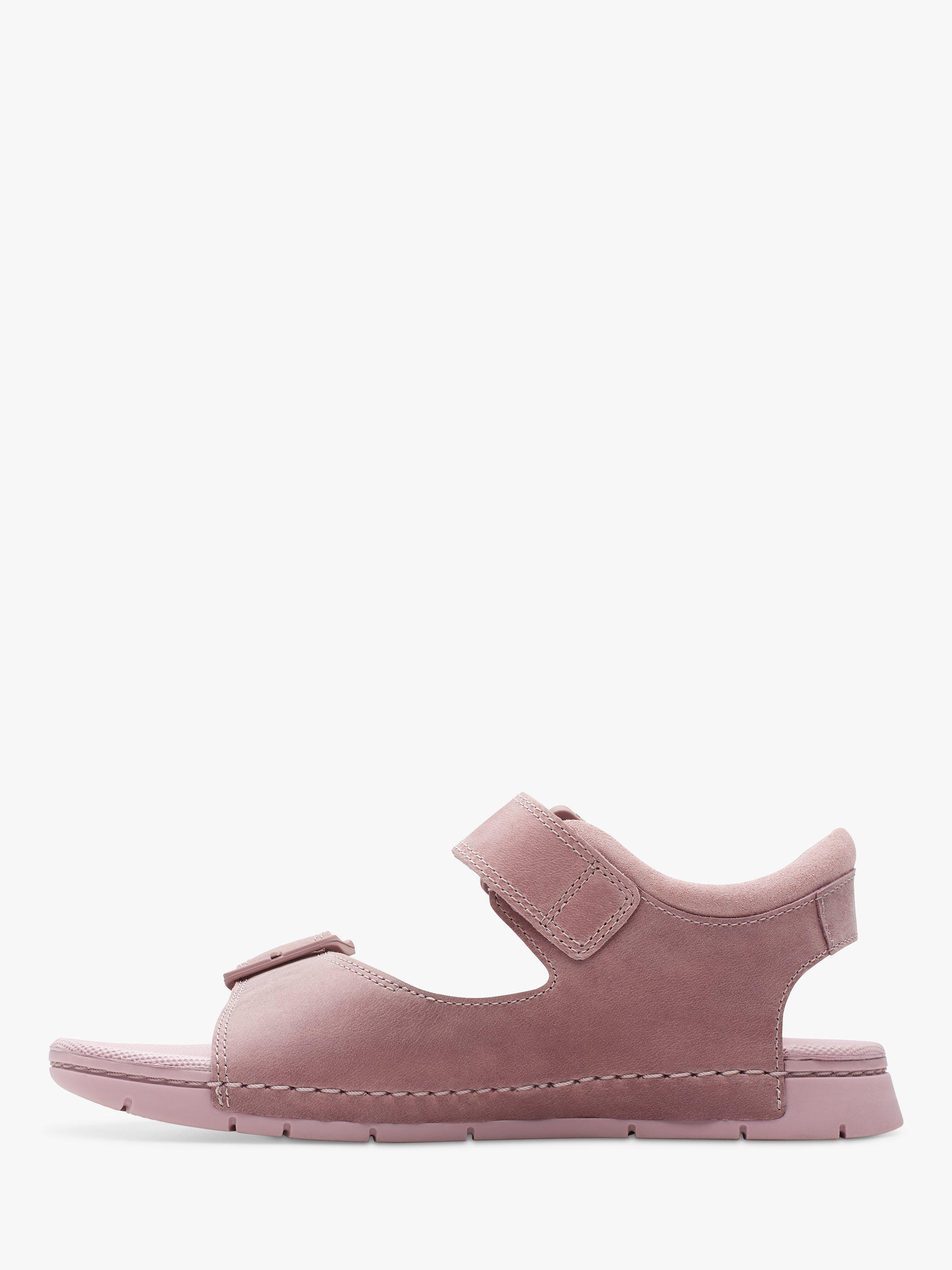Product image 2 of 7, which shows Clarks Kids' Baha Beach Strap Leather Sandals, Dusty Pink, 1F