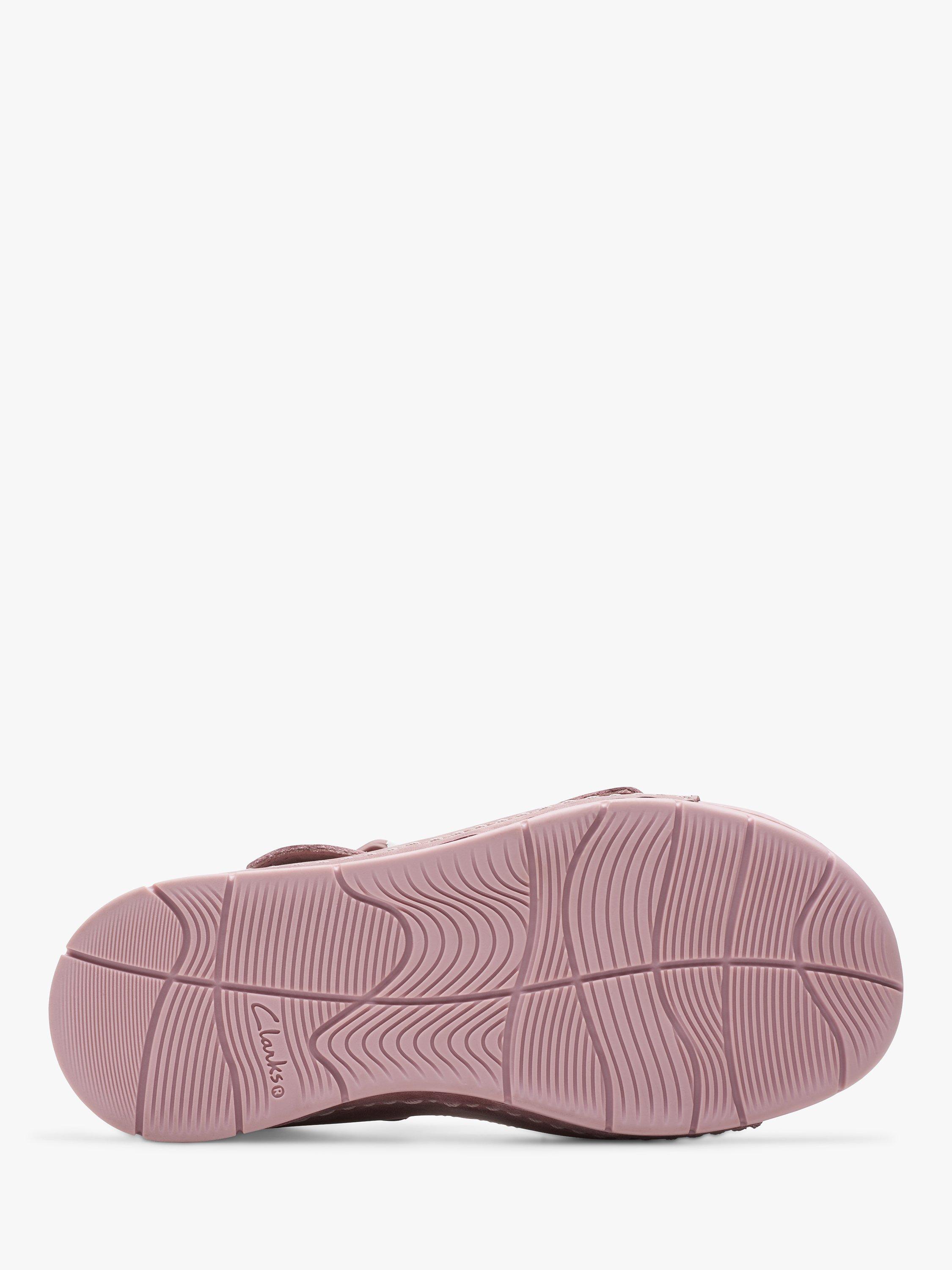 Product image 3 of 7, which shows Clarks Kids' Baha Beach Strap Leather Sandals, Dusty Pink, 1F