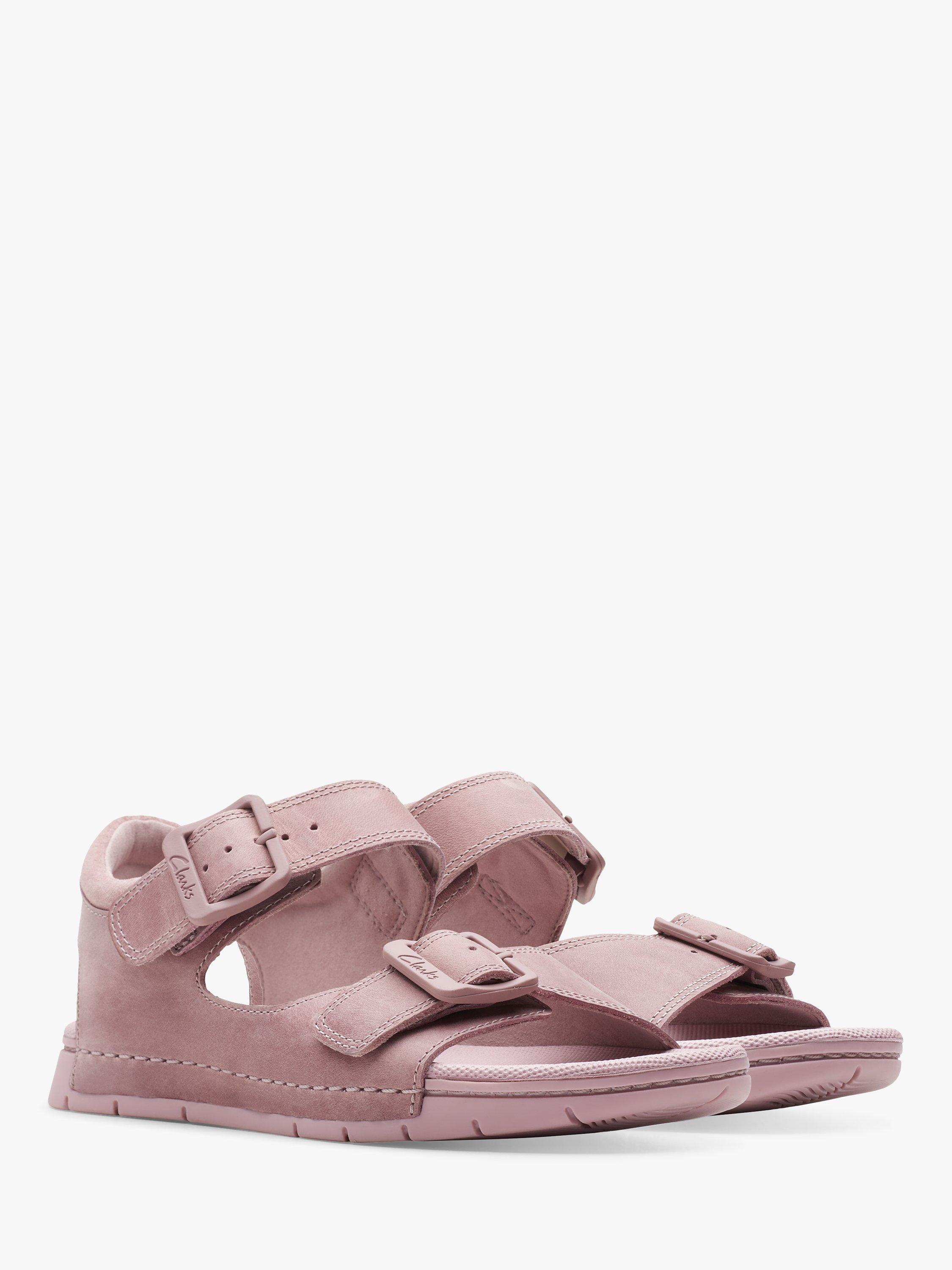 Product image 4 of 7, which shows Clarks Kids' Baha Beach Strap Leather Sandals, Dusty Pink, 1F