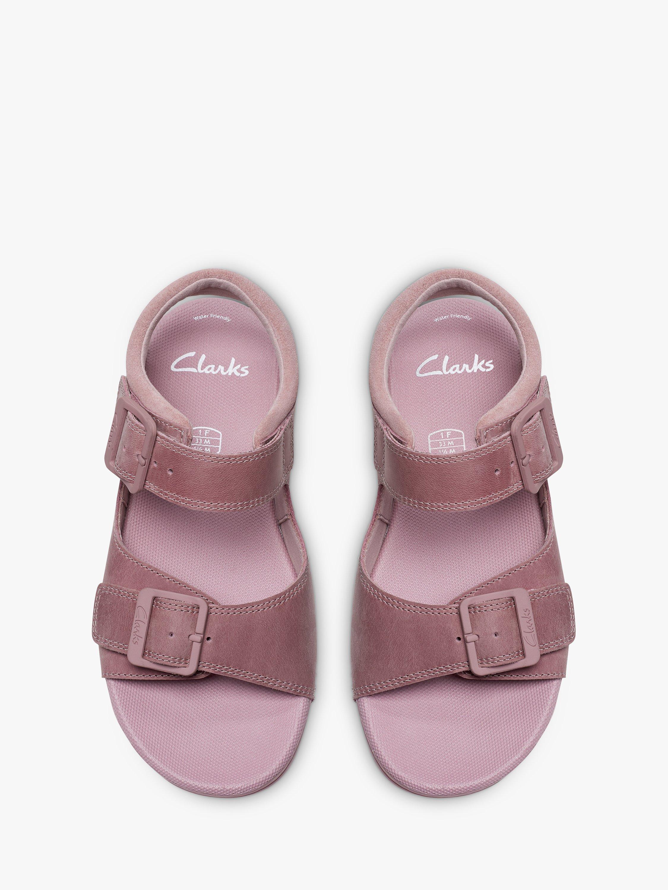 Product image 6 of 7, which shows Clarks Kids' Baha Beach Strap Leather Sandals, Dusty Pink, 1F