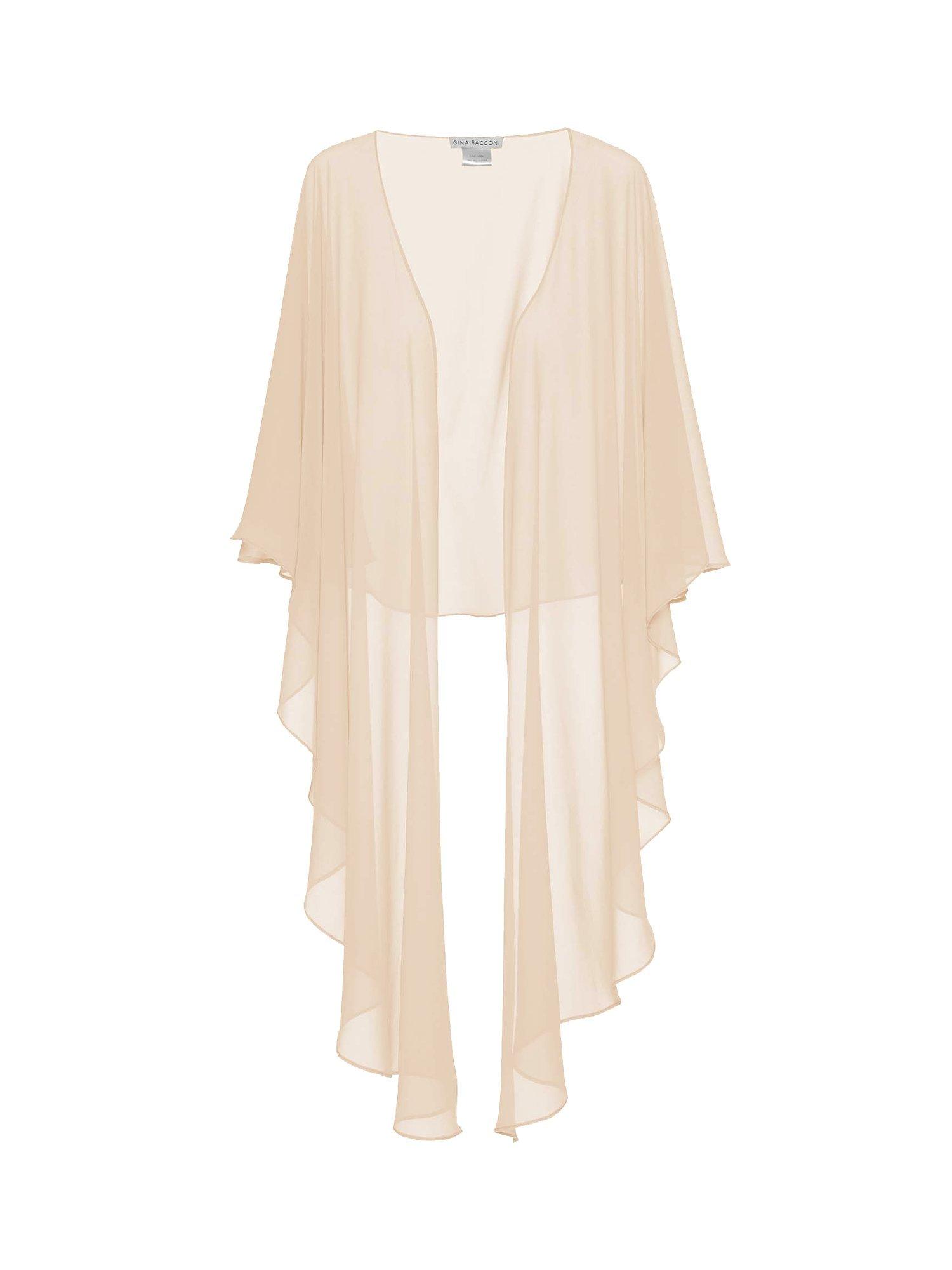 Gina Bacconi Chiffon Shawl, Nude, One Size