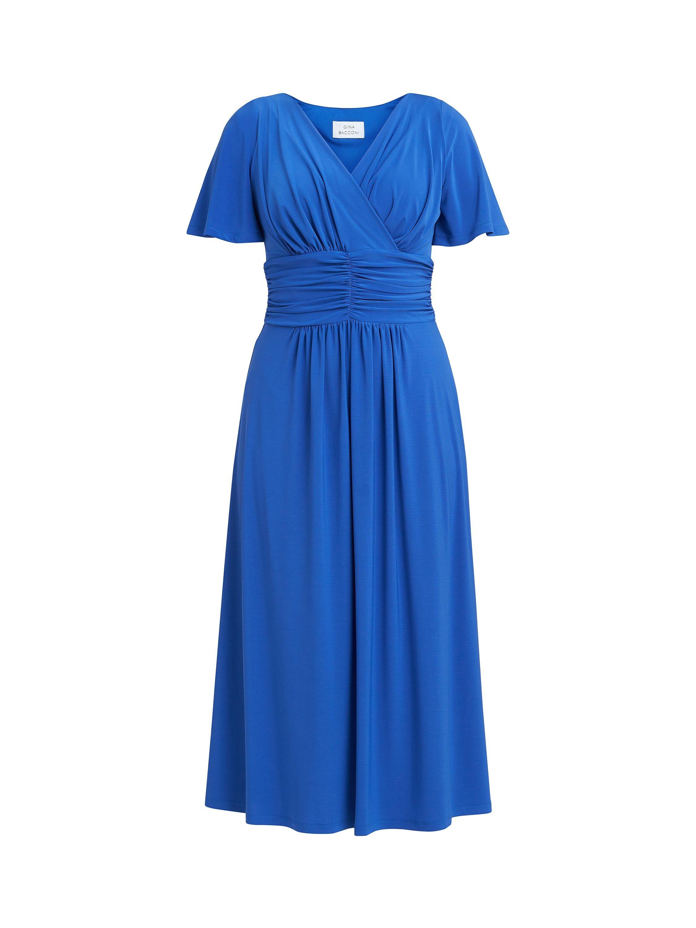 Gina Bacconi Frieda Jersey Midi Dress, Cobalt, 18