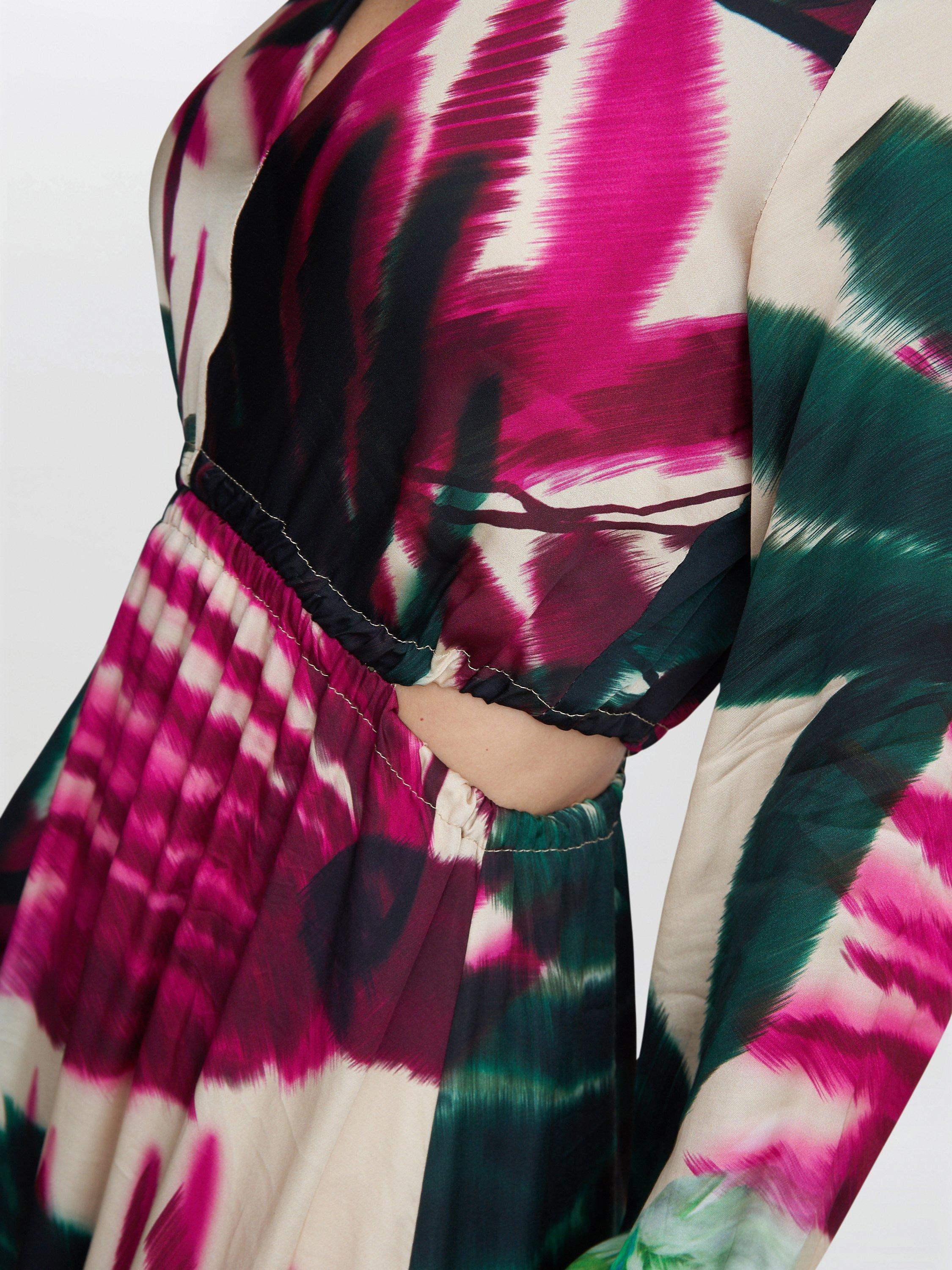 Product image 4 of 4, which shows Gina Bacconi Israella Print Cut Out Dress, Multi, S