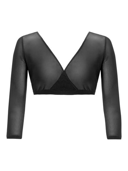 Gina Bacconi Mesh Long Sleeve Under Top, Black