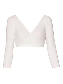 Gina Bacconi Mesh Long Sleeve Under Top, Cream