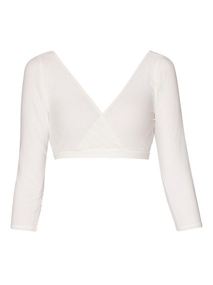 Gina Bacconi Mesh Long Sleeve Under Top, Cream