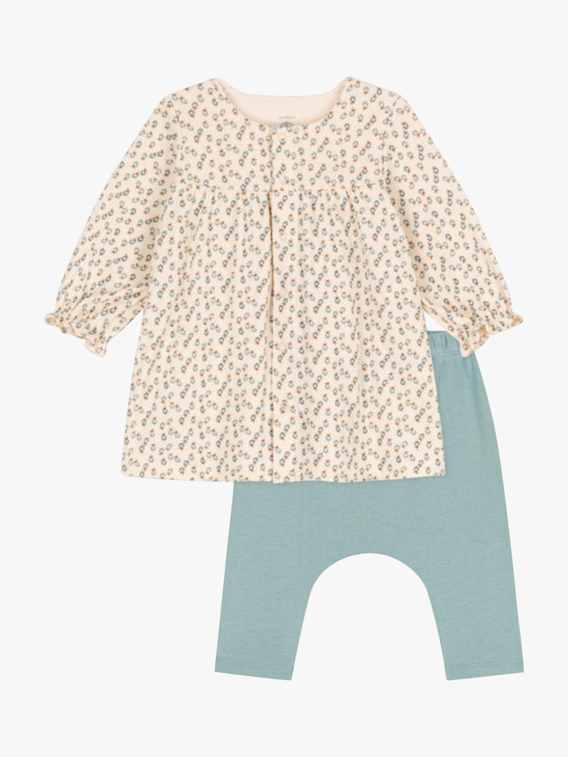 Product image 2 of 5, which shows Petit Bateau Baby Tube Knit Dress & Leggings Set, Avalanche/Multi, 12 months