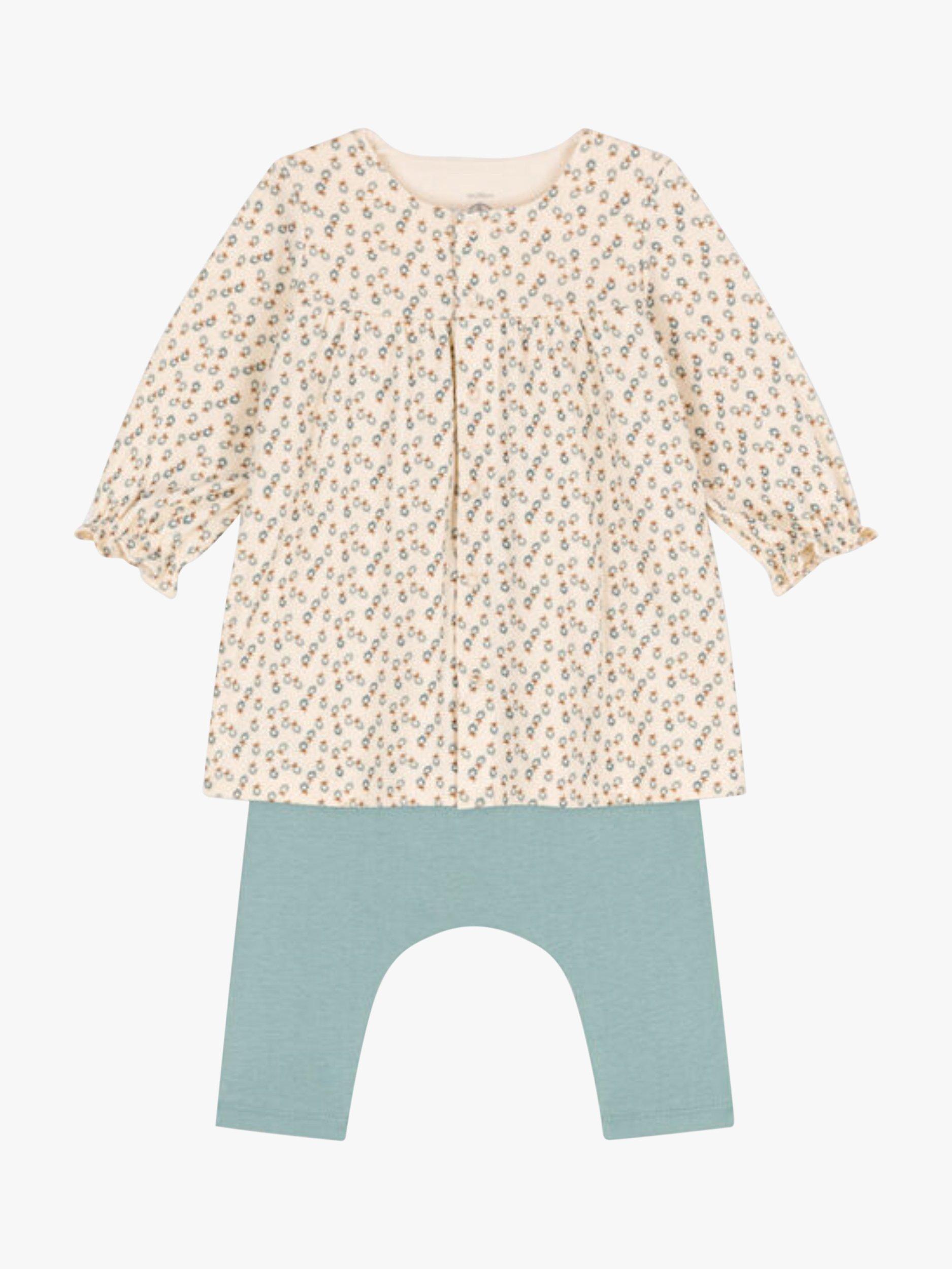 Product image 4 of 5, which shows Petit Bateau Baby Tube Knit Dress & Leggings Set, Avalanche/Multi, 12 months