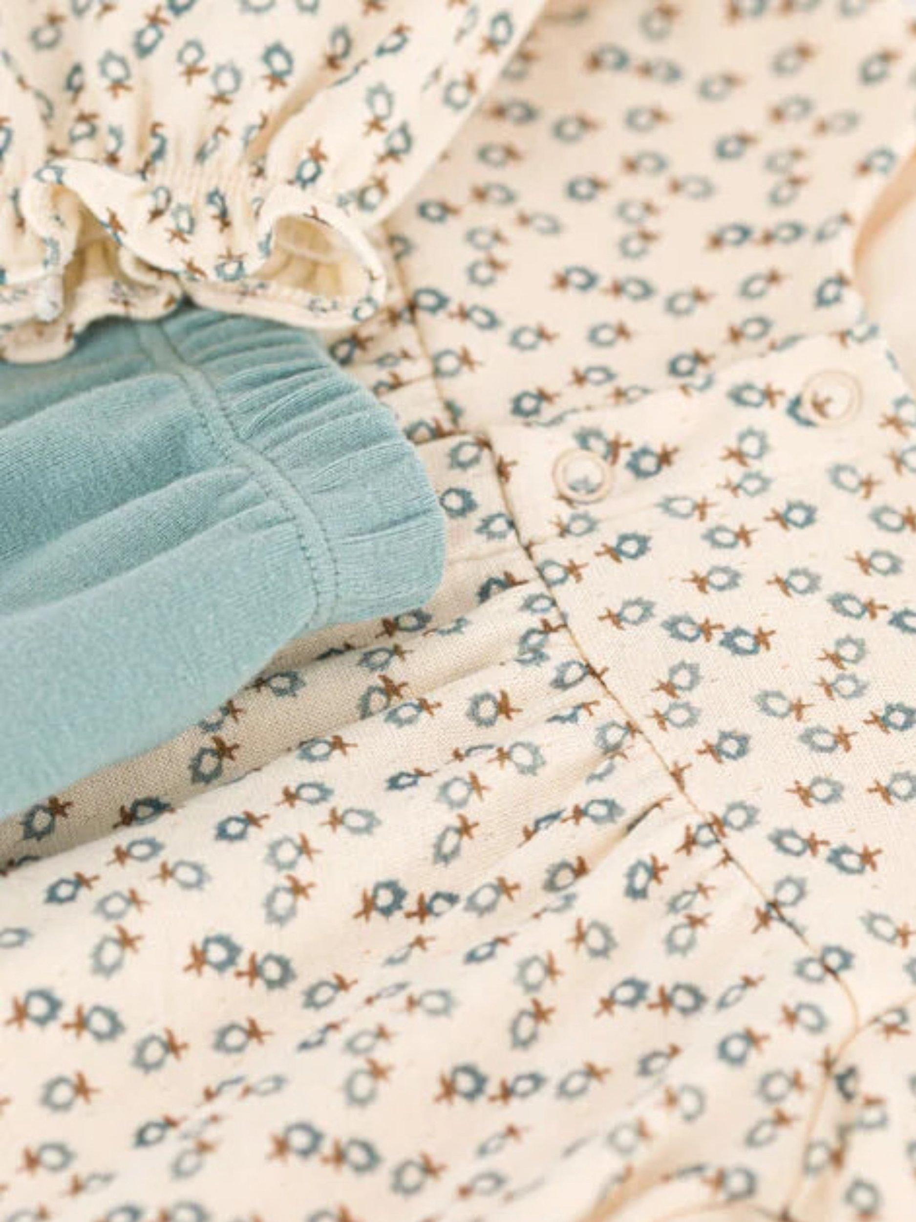 Product image 5 of 5, which shows Petit Bateau Baby Tube Knit Dress & Leggings Set, Avalanche/Multi, 12 months